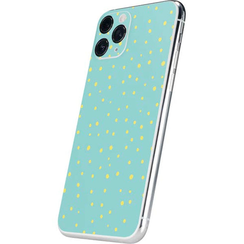 Teal and Yellow Polka Dots iPhone 11 Pro Skin